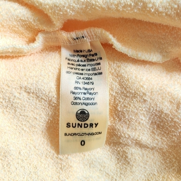 New Sundry Crewneck Long Sleeve Light Orange Pullover Sweatshirt NWT Size 0/XS - Picture 9 of 10